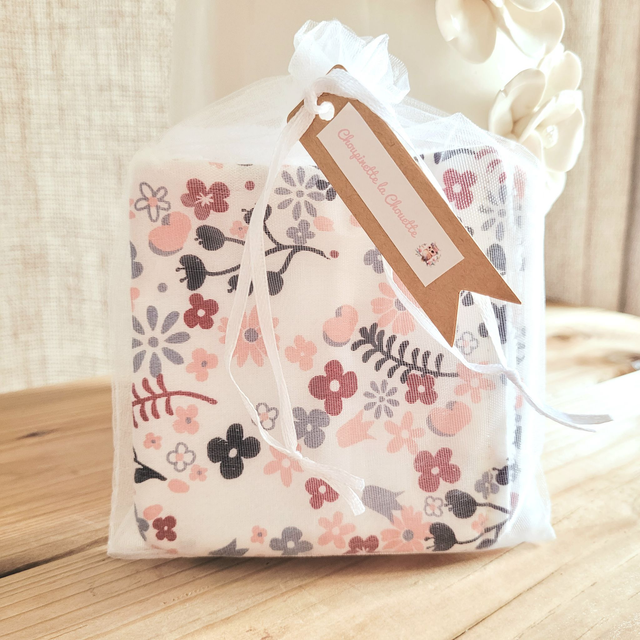 Lingettes lavables tissu bambou &quot;fleuri&quot;