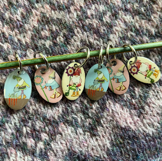 Stitch Marker Knitting - Crafting Gnomes set of six 