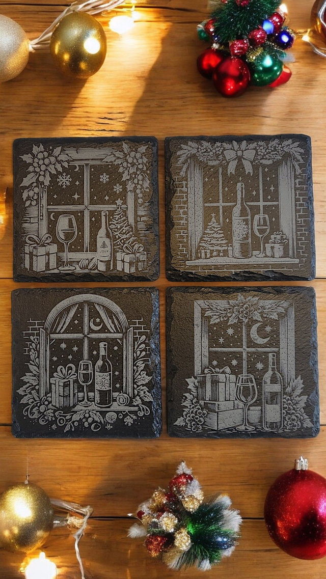 Christmas Window Coaster Set