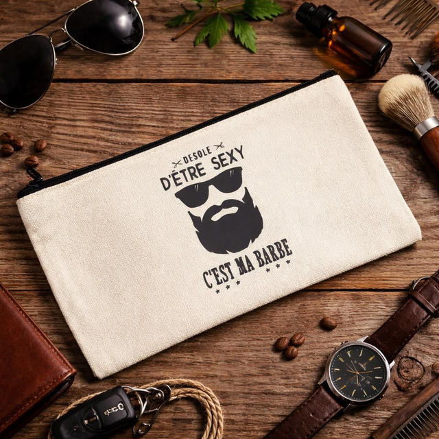 🧔 Trousse « Désolé d’être sexy, c’est ma barbe »