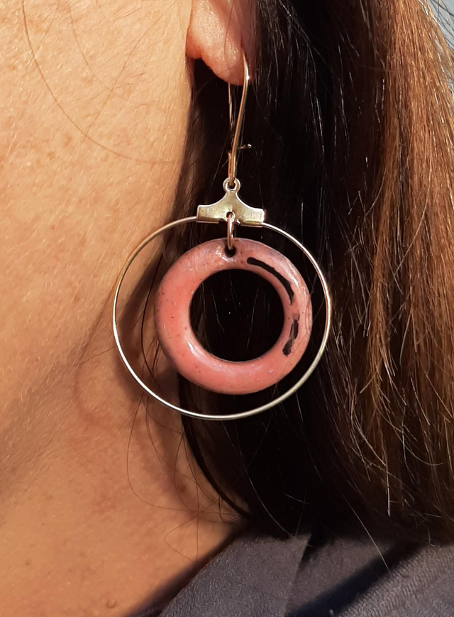 Boucles  Petites Rondes ajourées Roses