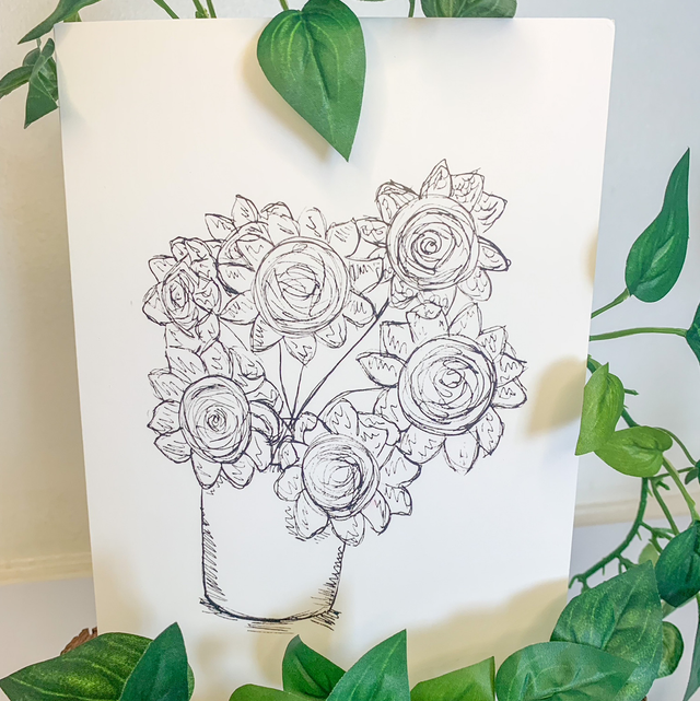 Sunflower print card (Blank)