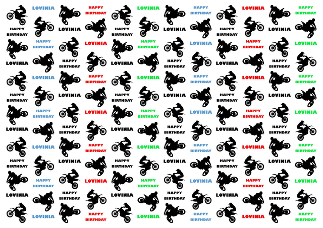 Motocross MotoX Crosser KTM Personalised Gift Wrap Wrapping Paper