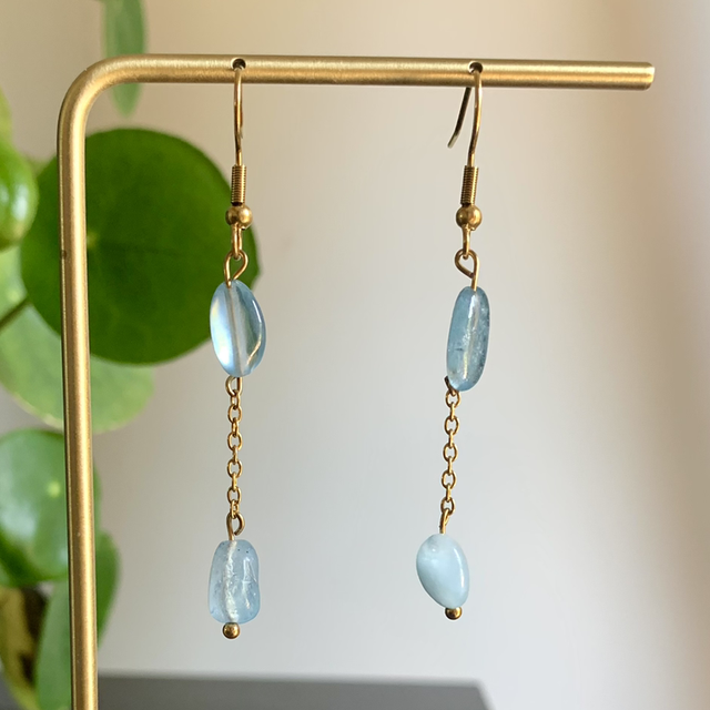 Boucle d’oreille Maë Aigue-Marine 