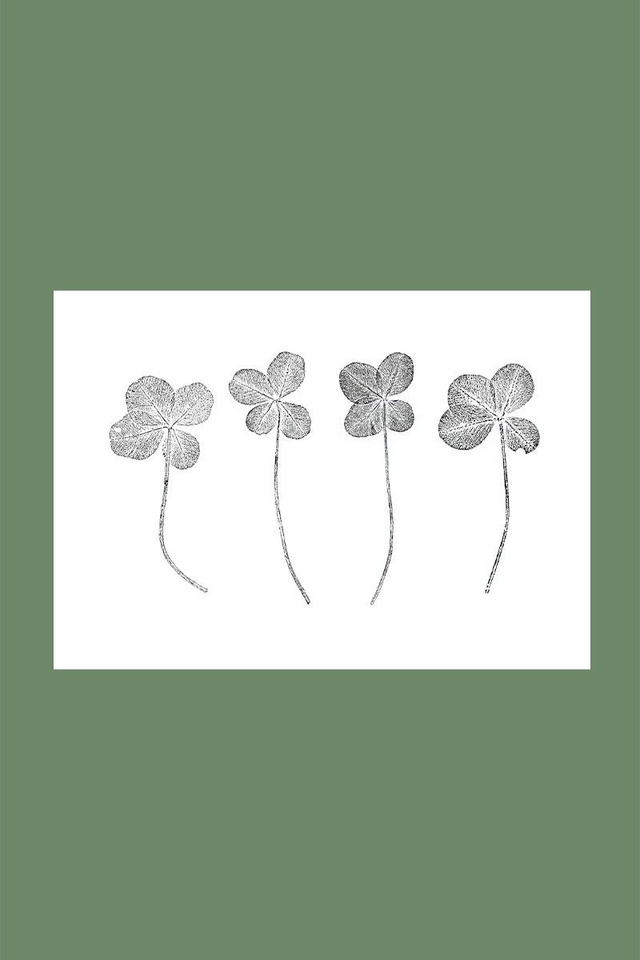 Print Trèfles à 4 feuilles – monotype artisanal