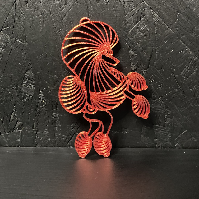 3D - Poodle Continental Red Candy Apple