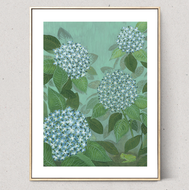 Hortensias - Format A3 impression fine art