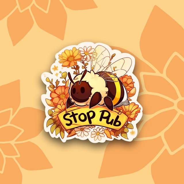 01 - Sticker &quot;Stop Pub&quot; Abeille