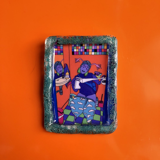 Queer handmade resin frame 