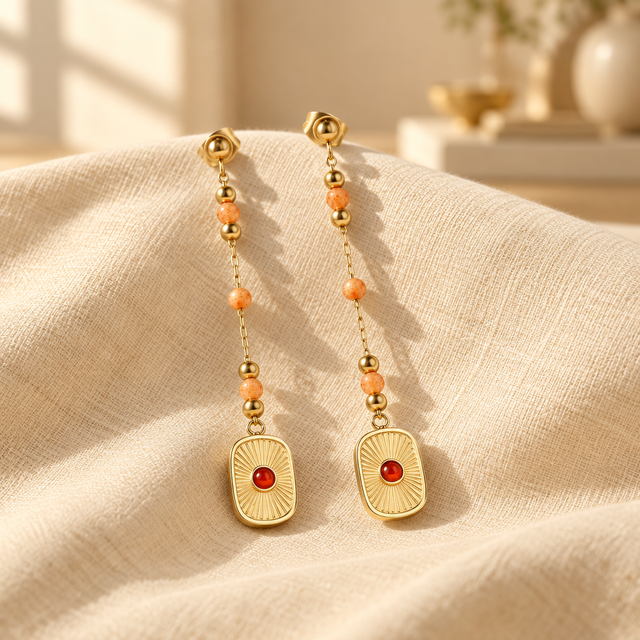 Boucles d'oreilles Cornaline