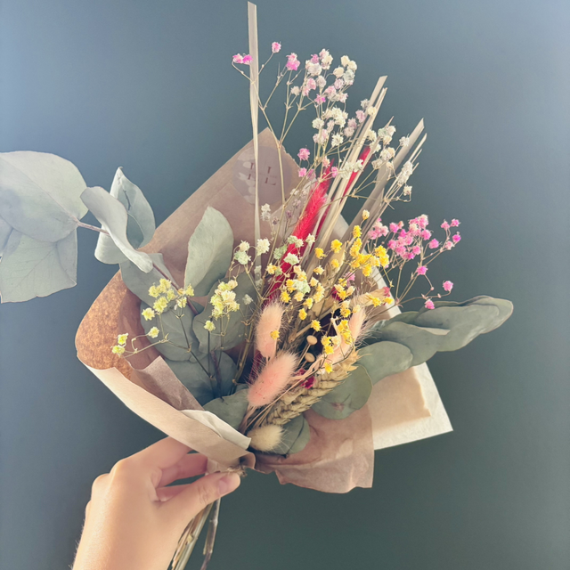 Irish grown dried eucalyptus and gypsophila medium bouquet