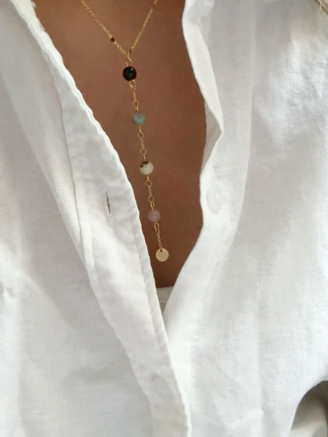 Collier Léoda Amazonite et Quartz rose