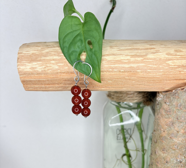 Boucles d’oreilles en cornaline « Carolane »