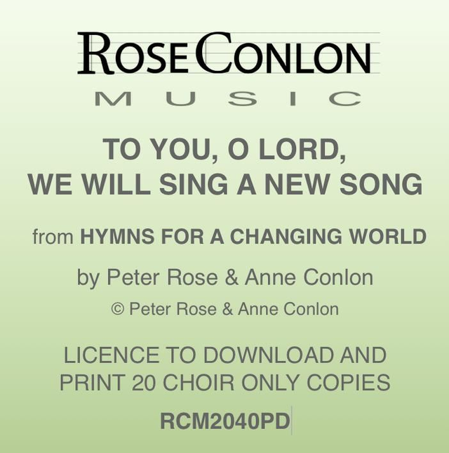 TO YOU, O LORD, WE WILL SING A NEW SONG  PDF (Choir Only)