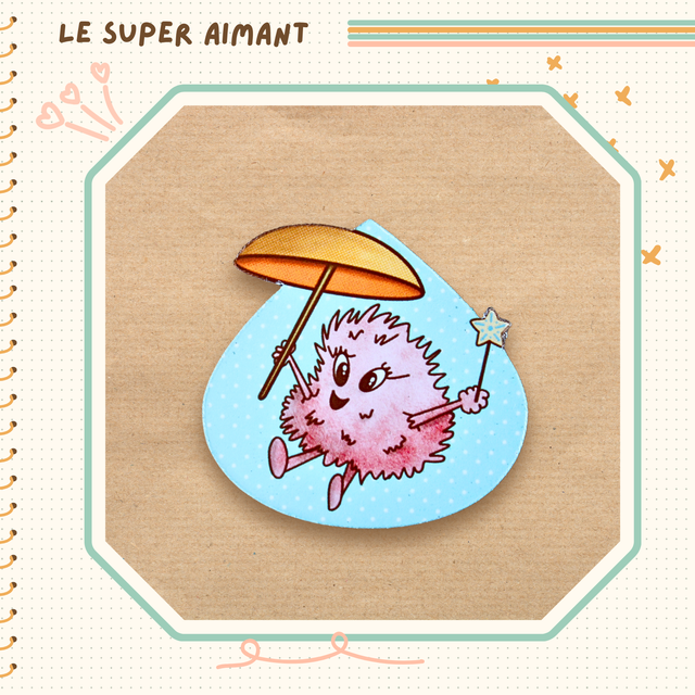 Le super aimant illustré avec une momote