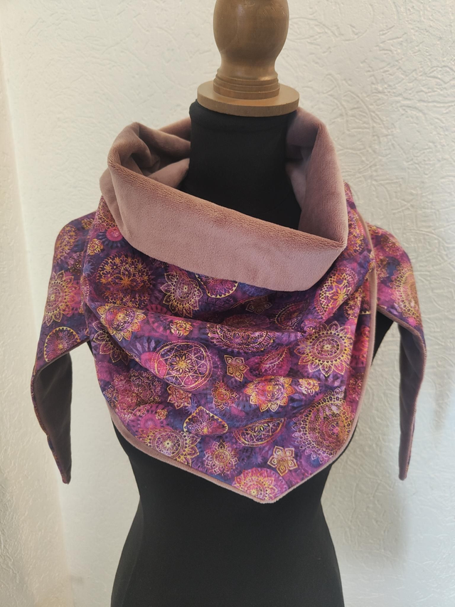 Chèche chaude mandala mauve 