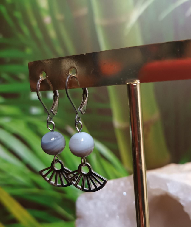 Boucles d’oreilles en agate Botswana