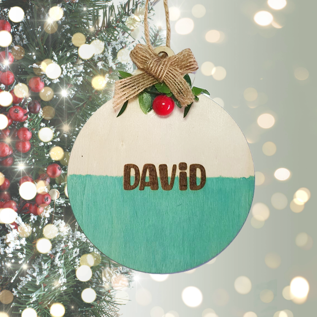 Bola de Navidad de madera personalizada 