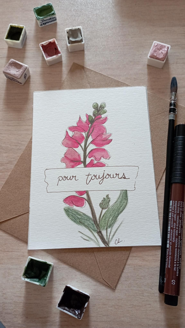 Carte fleur - Pour toujours 