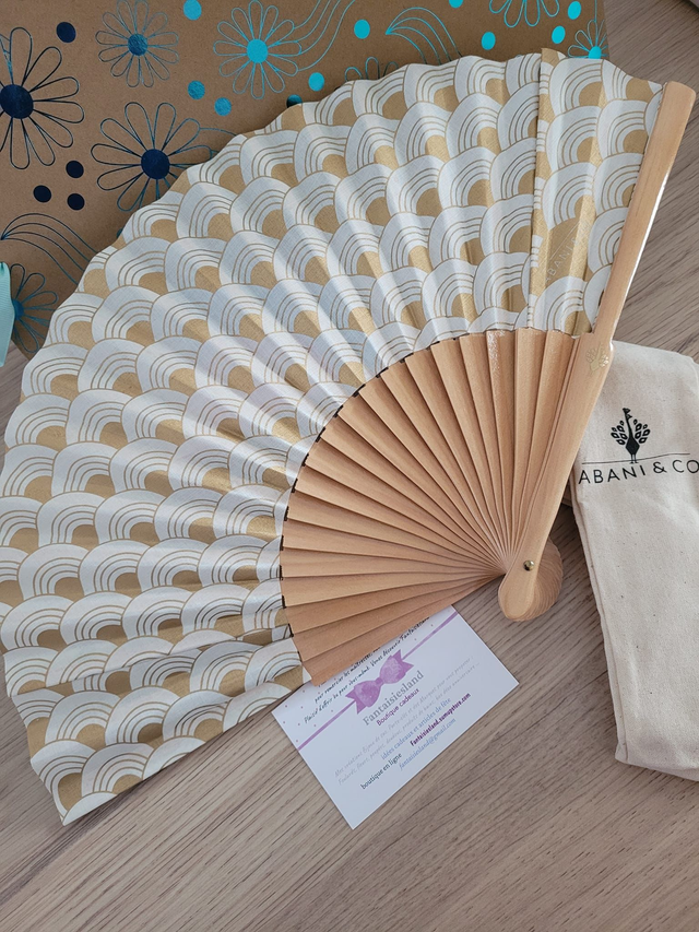 Eventail Art Déco Crème - Marque Abani &amp; Co