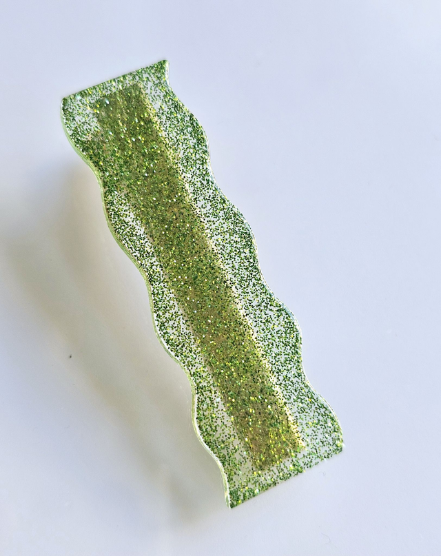 BARRETTE VERT PAILLETTÉ 