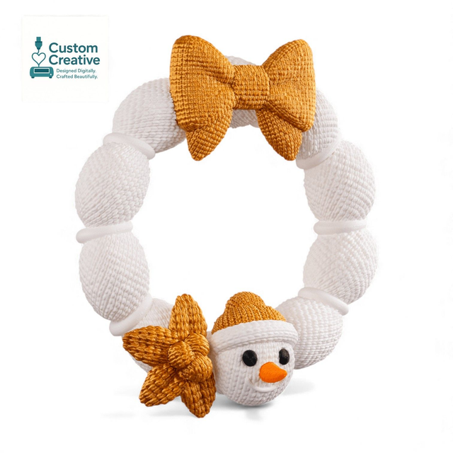 Snowman Christmas Wreath – 3D Printed Knitted-Style Festive Door Decoration