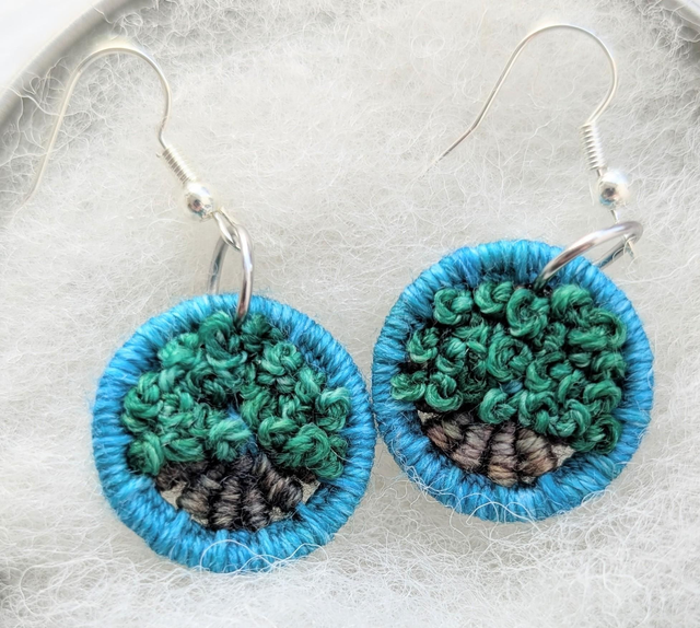 22mm Dorset Button Summer Tree Earrings 