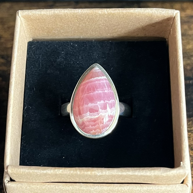 Bague en argent et Rhodochrosite - Taille 55