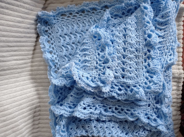 Blue Shell Baby Blanket