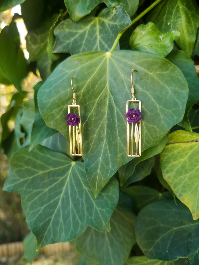 Collection Florale  Prune sauvage - Boucles d'oreilles Nathalie