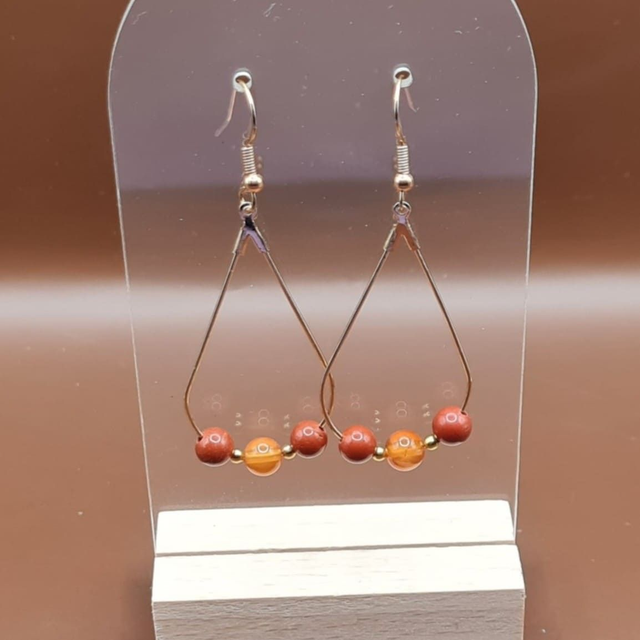 Crochets Cornaline - jaspe rouge