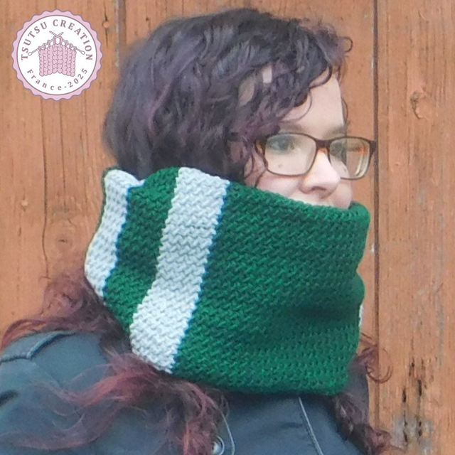 Tour de cou Vert &amp; Gris