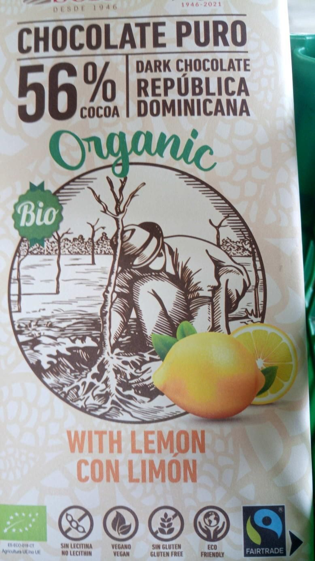 Chocolate 56% con limón 