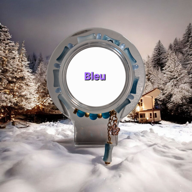 Bracelet élastique femme (perles de verre bambou)