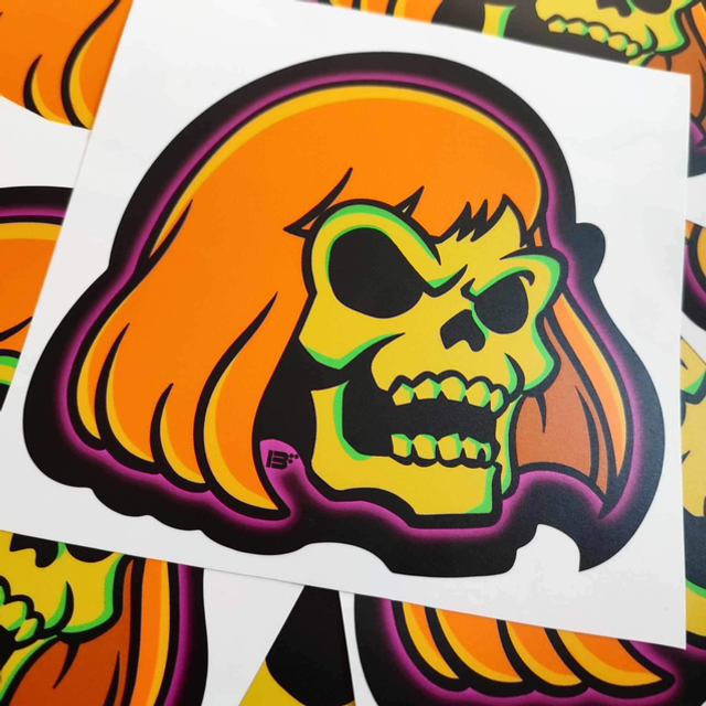 Sticker mash-up Motu musclor/ squeletor