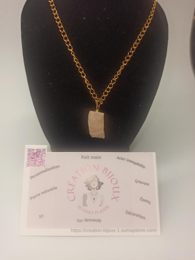 Collier en morganite brute 