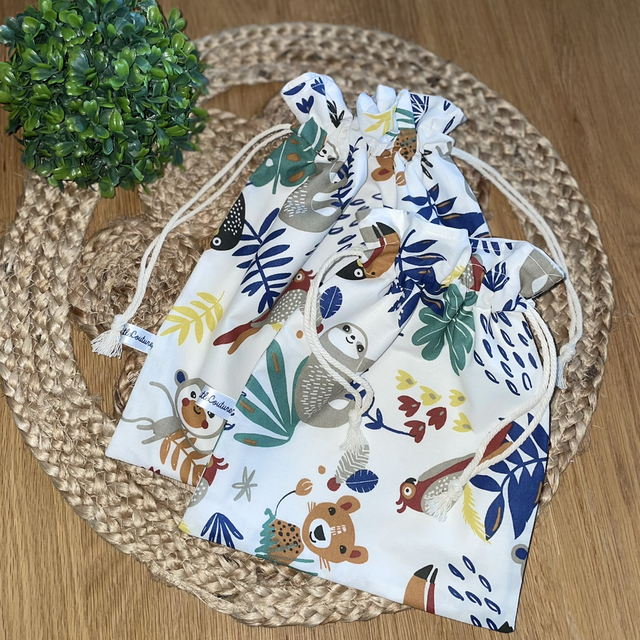 Pochon à cordon (lot de 2) JUNGLE