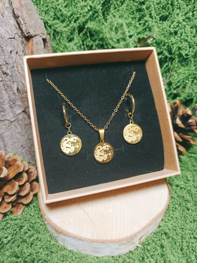 COLLIER + BOUCLES - COMBO LUNAIRE 