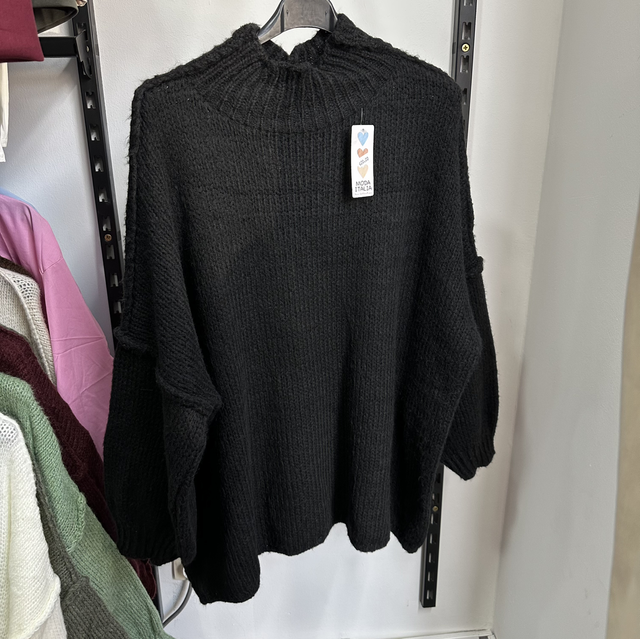 Pull oversize noir