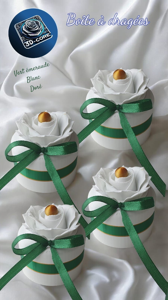 Boite à dragées &quot;ROSE PERLE&quot;