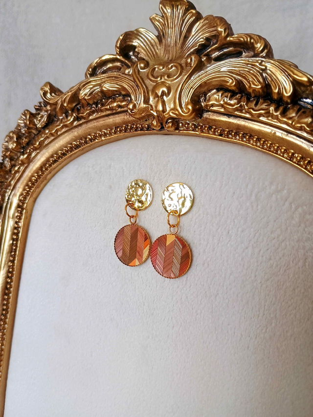 Boucles d'oreilles MARTELÉE Chevron bois