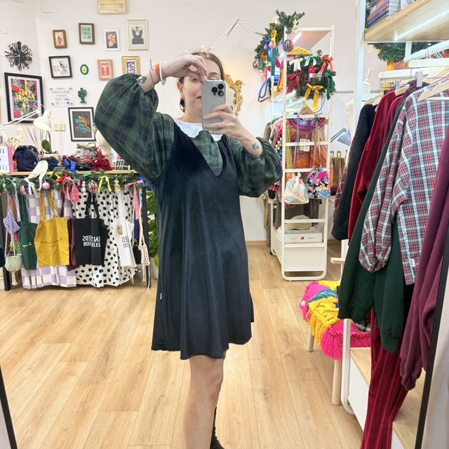 Scamiciata Velluto Nero