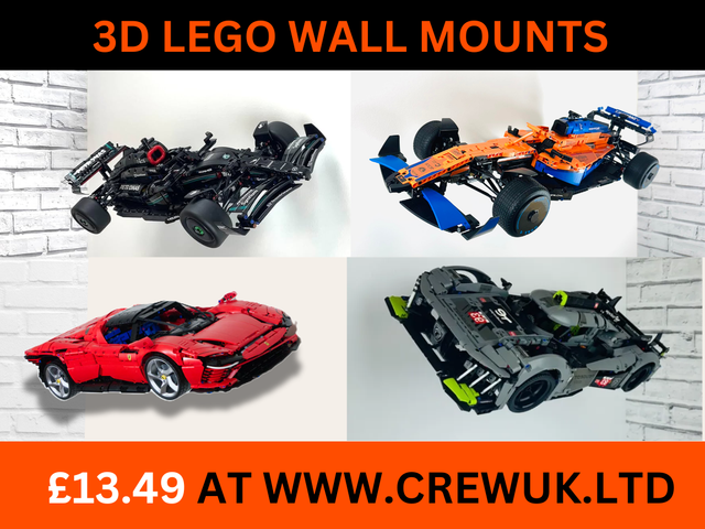 ALL 3D WALL MOUNTS LEGO Technic Cars GT Porsche Mercedes Ferrari F1 RSR GTE