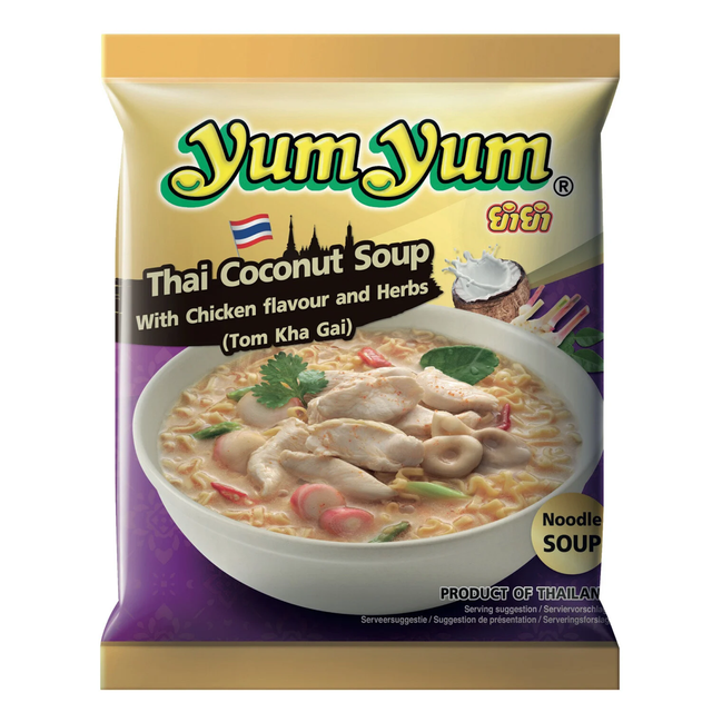 Plat cuisiné soupe de nouille saveur poulet coco Thai YUM YUM 100g
