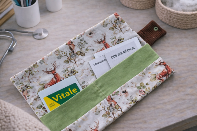 Ordonnancier velours et coton modèle « Grand cerfs » 