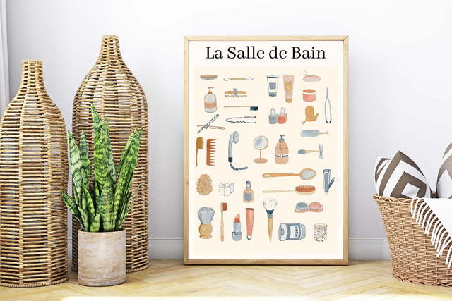 Illustration Print - La salle de bains