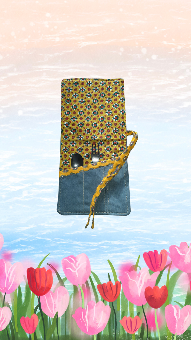 Pochette à couverts zéro-déchets, petit format