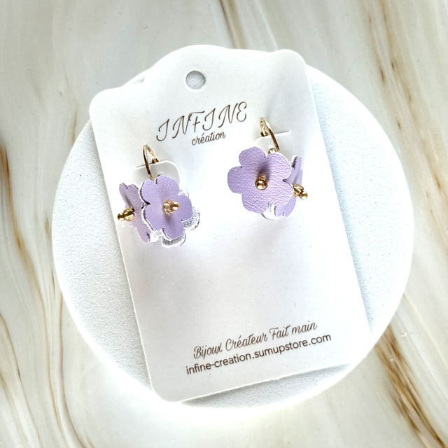 Boucles d’oreilles « Petite Floraison Lilas »