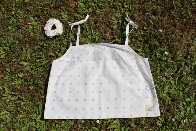 Top beige fleurs marron - Taille 2