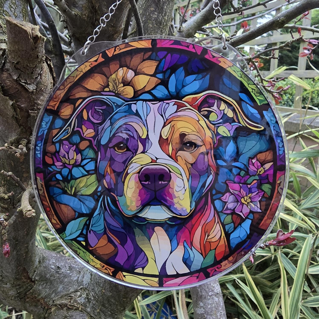 Staffy wall window door decor 